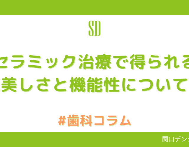 セラミック治療で得られる美しさと機能性について解説します